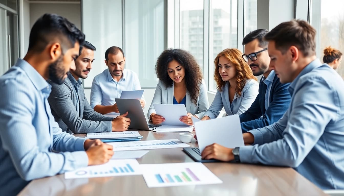 Debt collection UK strategies discussed in a professional financial meeting.