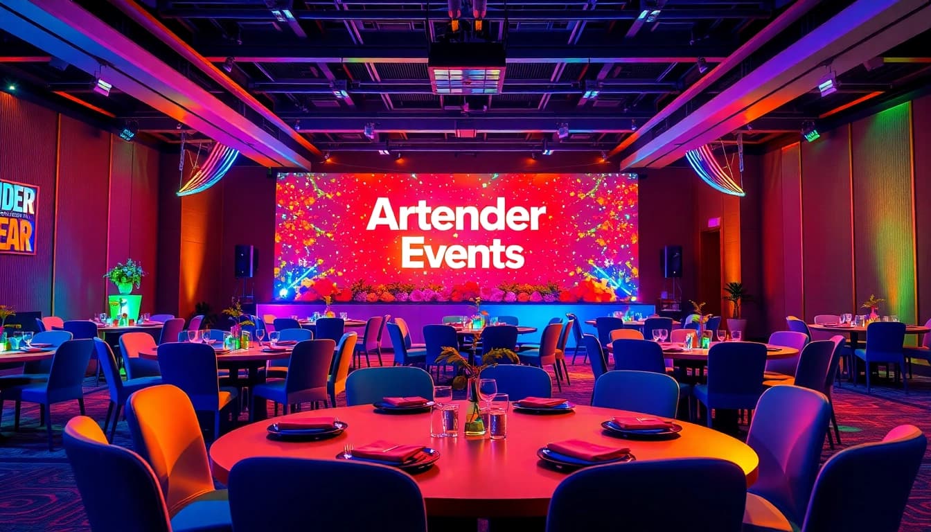 Experience vibrant Artender Events in a modern space filled with stylish decor and an inviting atmosphere.