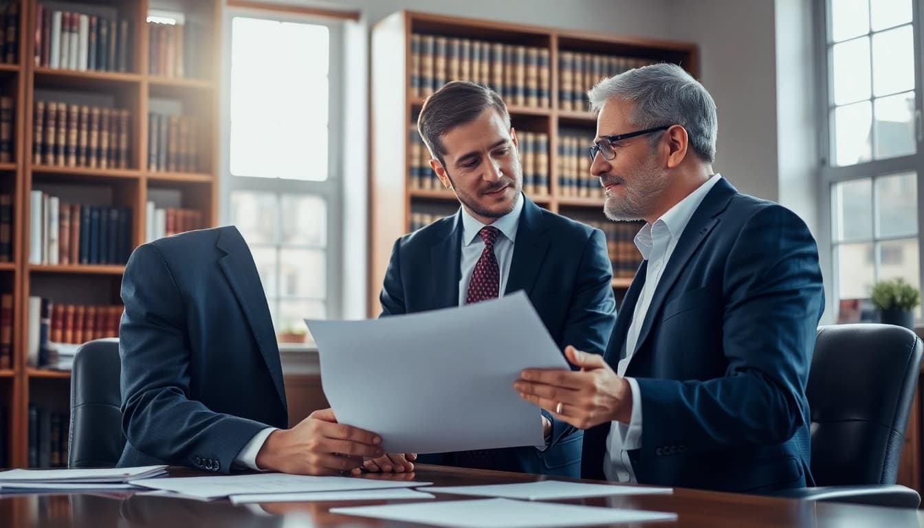 Clearwater truck accident attorney discussing legal options with a client in a professional setting.