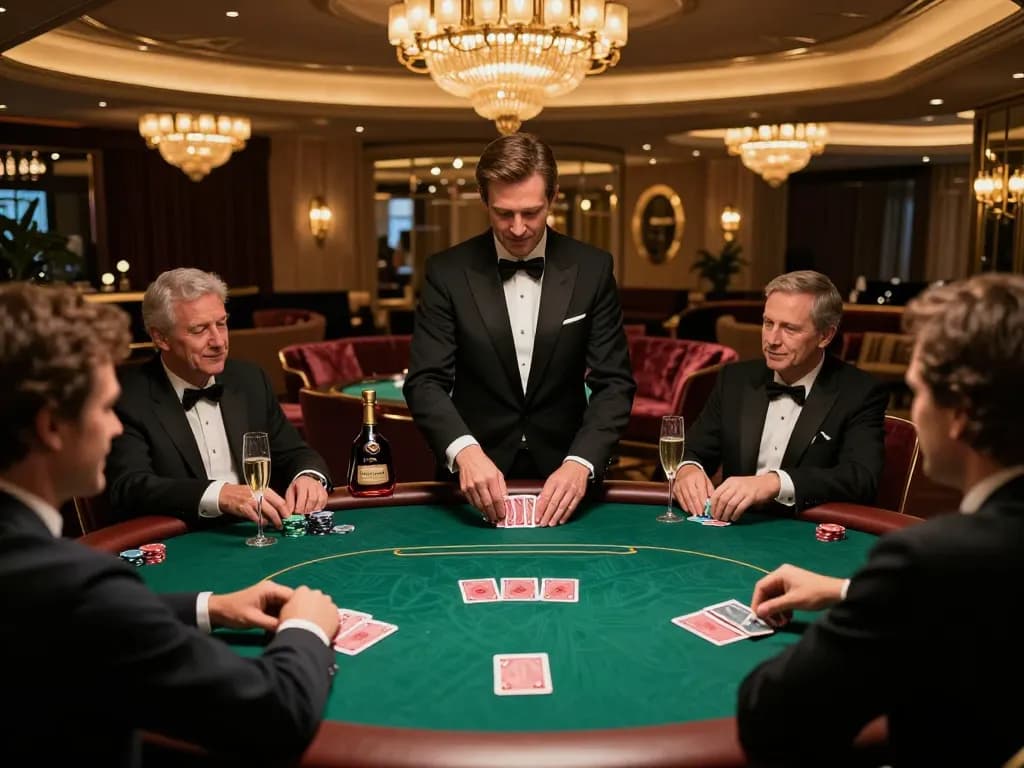Players celebrating a win at a VIP poker table in an upscale casino atmosphere at vipwin.
