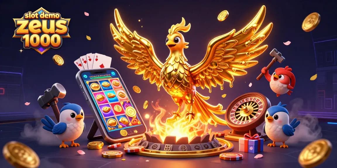 Engage with slot demo zeus 1000 featuring a golden phoenix and immersive casino elements.