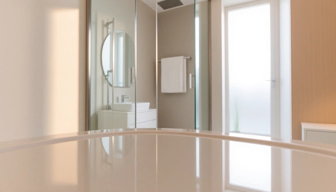 Moderne duschkabine 90x90 in einem eleganten Badezimmer-Design mit klaren Linien.