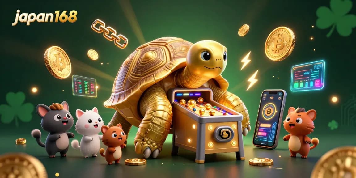 Engage in exciting games with japan168 featuring a colossal tortoise and crypto elements.