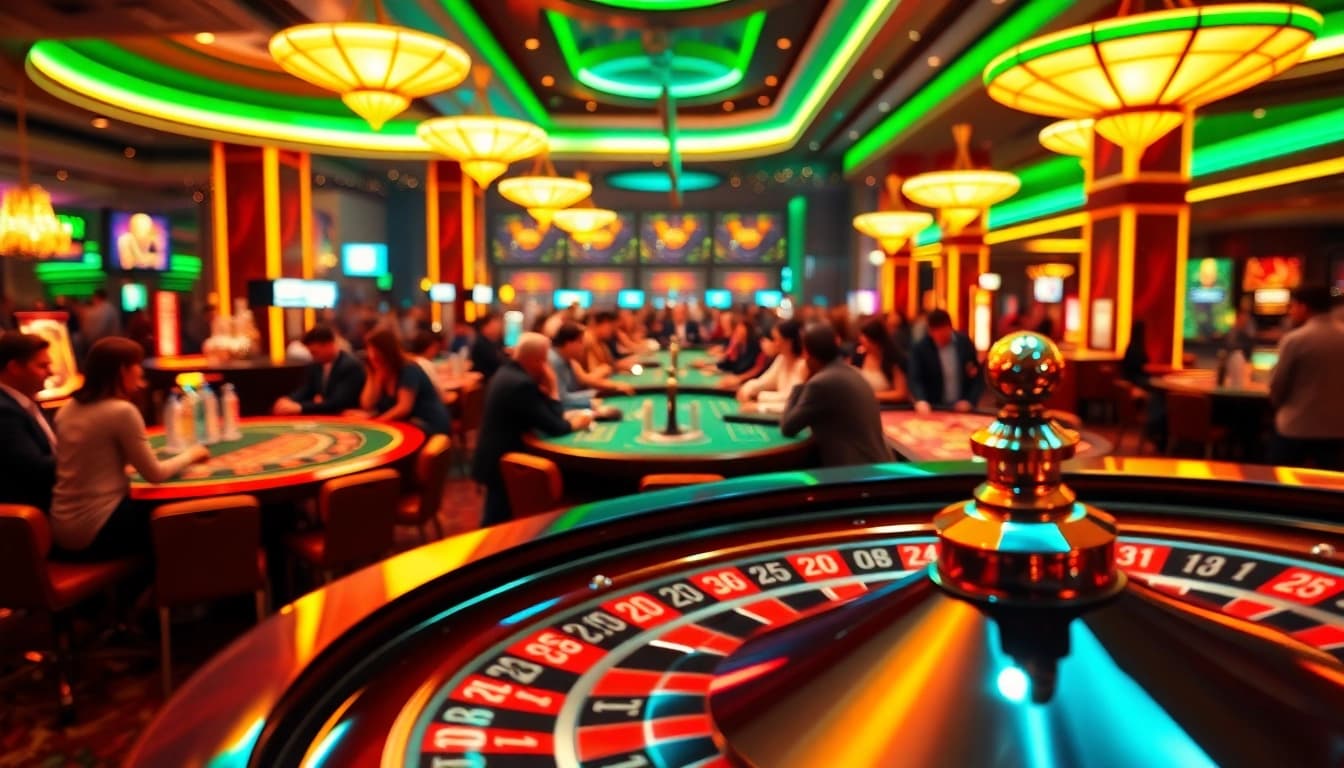Rasakan suasana MABAR88 dengan pemain bersemangat di kasino dan roda roulette.