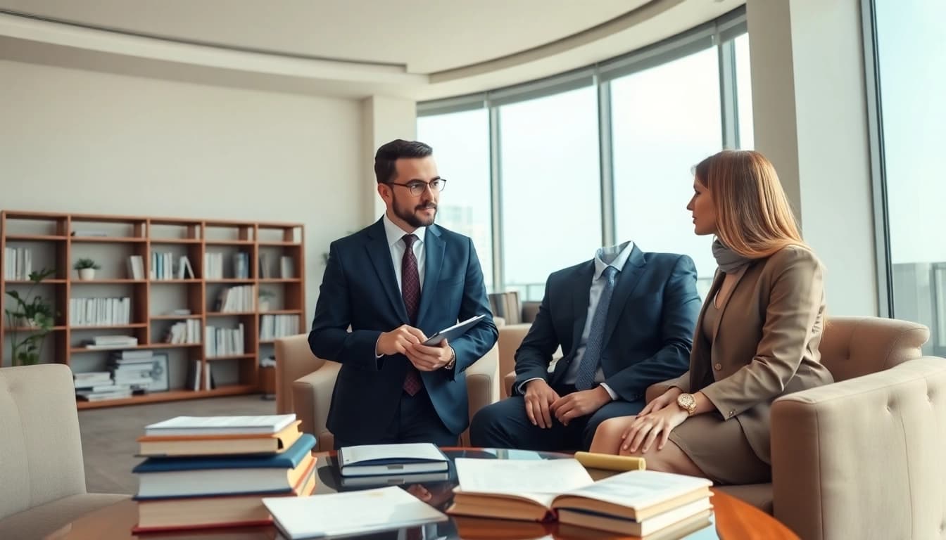 Consultation with a Miami high net worth divorce lawyer in a modern office setting.