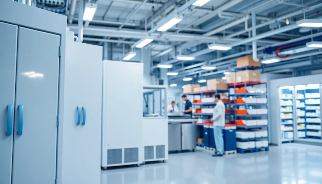 Cold room manufacturers uk showcasing modern refrigeration units and organized facilities.