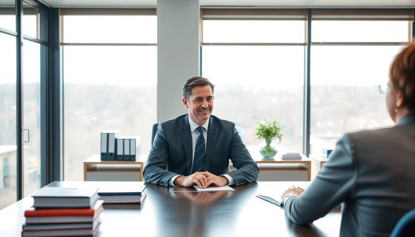 Consult a dedicated Manassas Personal Injury Lawyer discussing legal options with a client in a professional setting.