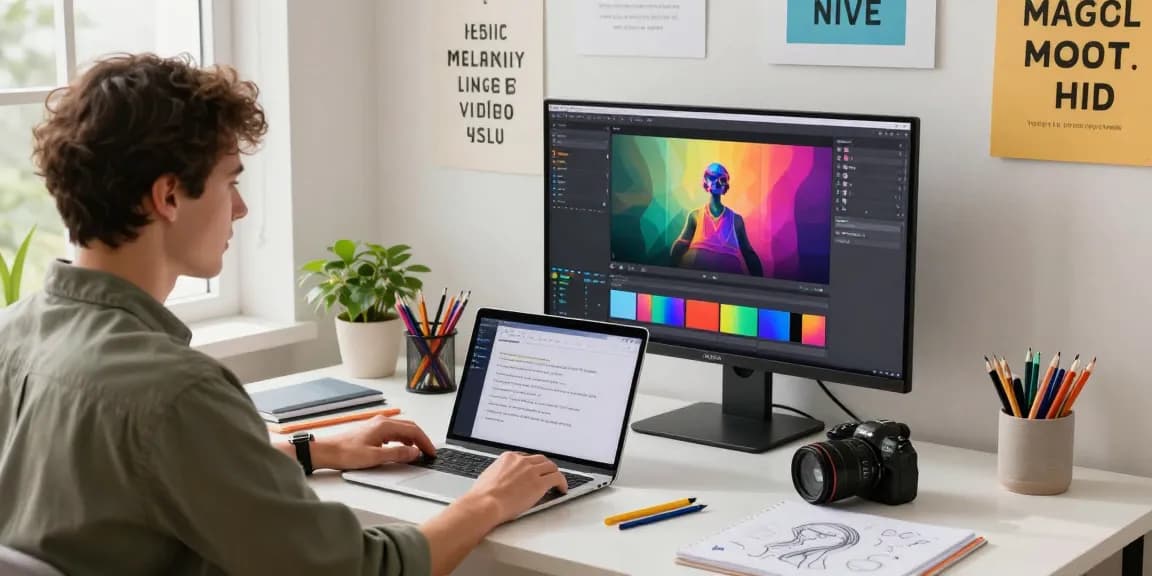 Transforming images with Magic Hour image-to-video in a vibrant creative workspace.
