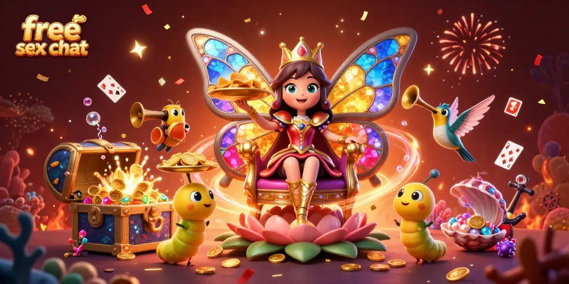 Engage in free sex chat with vibrant characters amidst playful casino elements and dynamic visual detail.