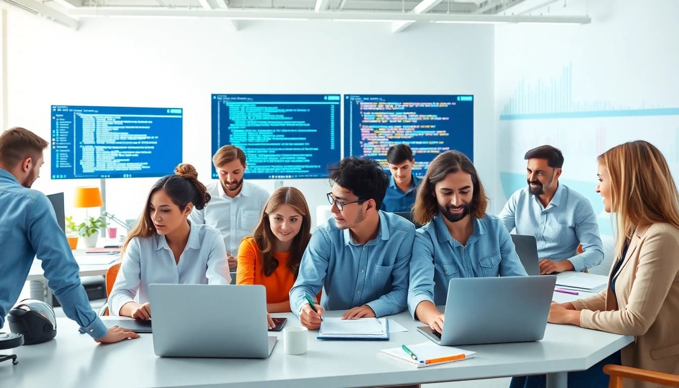 Collaborative QA team showcasing expert testing at https://xqa.ca in a modern office environment.