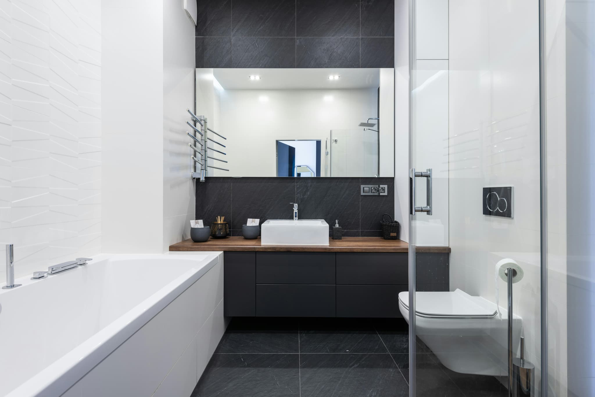 Black Frame Shower Doors for Timeless Bathroom Style