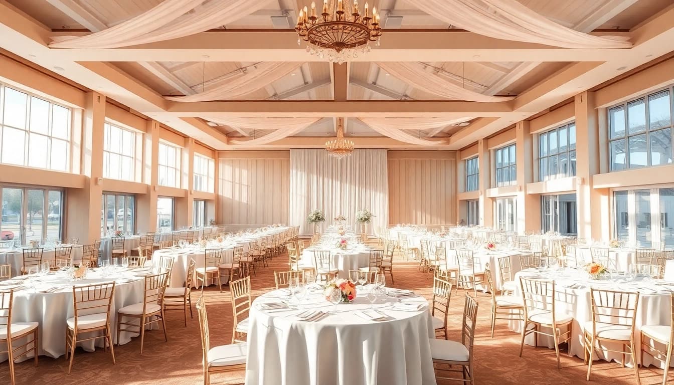 Stowe Venue Hire offers a beautifully arranged wedding setting with natural light and elegant decor.