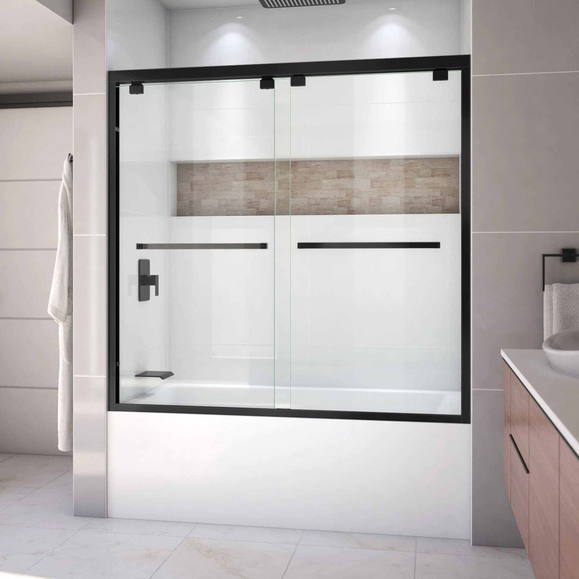 SUNNY SHOWER Modern Tub Door Solutions for a Clean & Stylish Bathroom