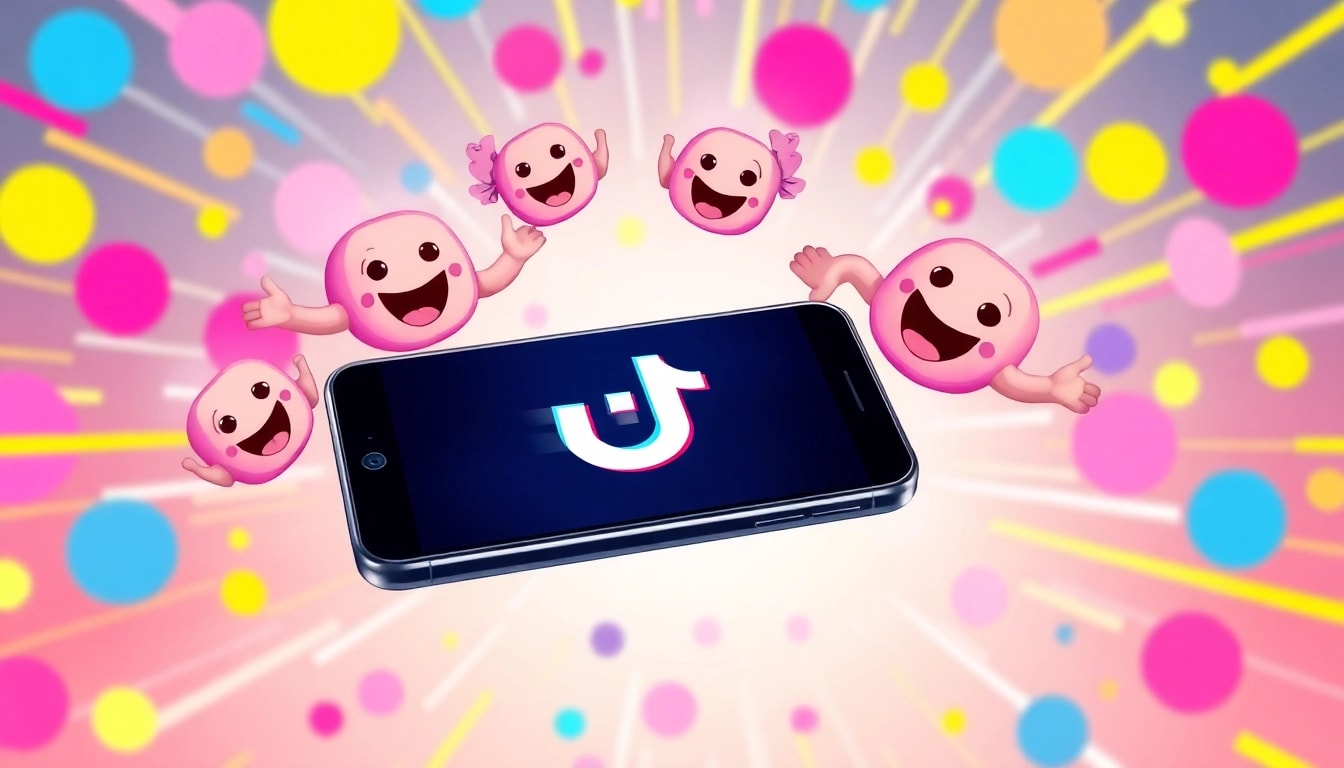 Engage with TikTok emojis displayed on a smartphone, highlighting their vibrant and creative use.