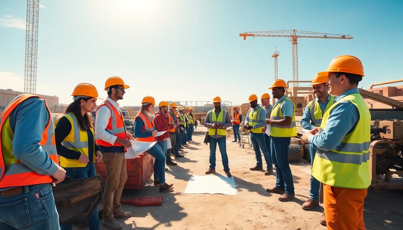 Hands-on training at construction trade schools in Texas with diverse students actively learning.