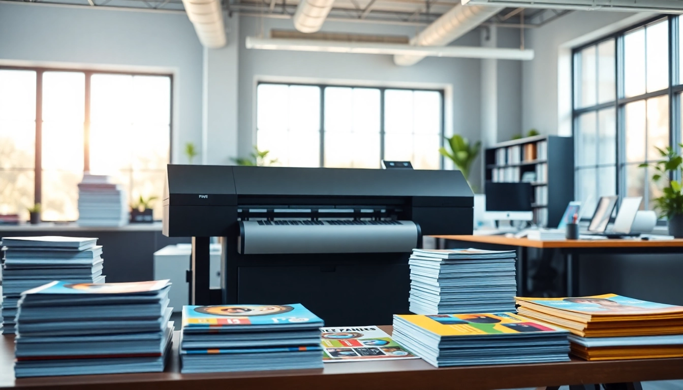 Showcasing budget printing technology in a vibrant, modern workspace.