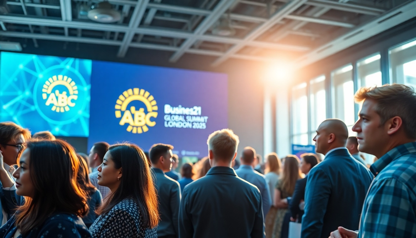 Engaged attendees networking at the businessabc ai global summit london 2025 event.