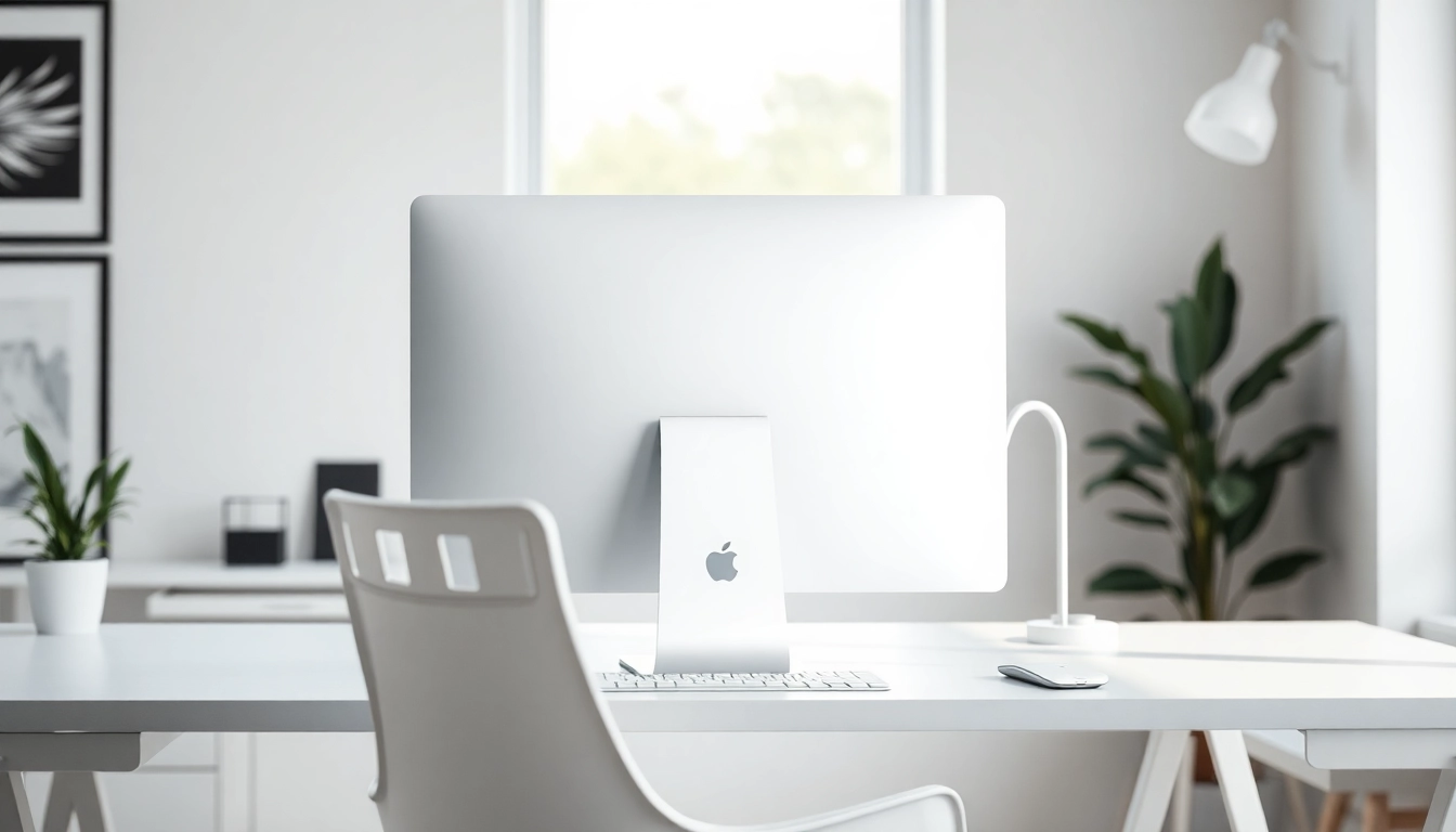 Disfruta de la increíble funcionalidad del iMac 24 pulgadas en un entorno minimalista.