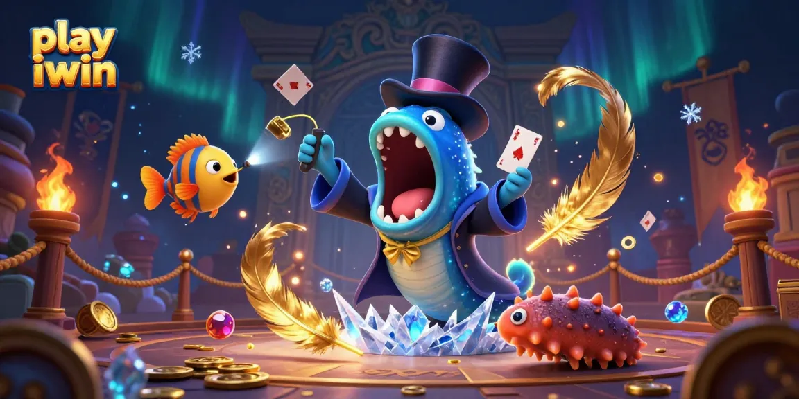 Play iwin in a magical underwater scene with vibrant characters and immersive casino elements.