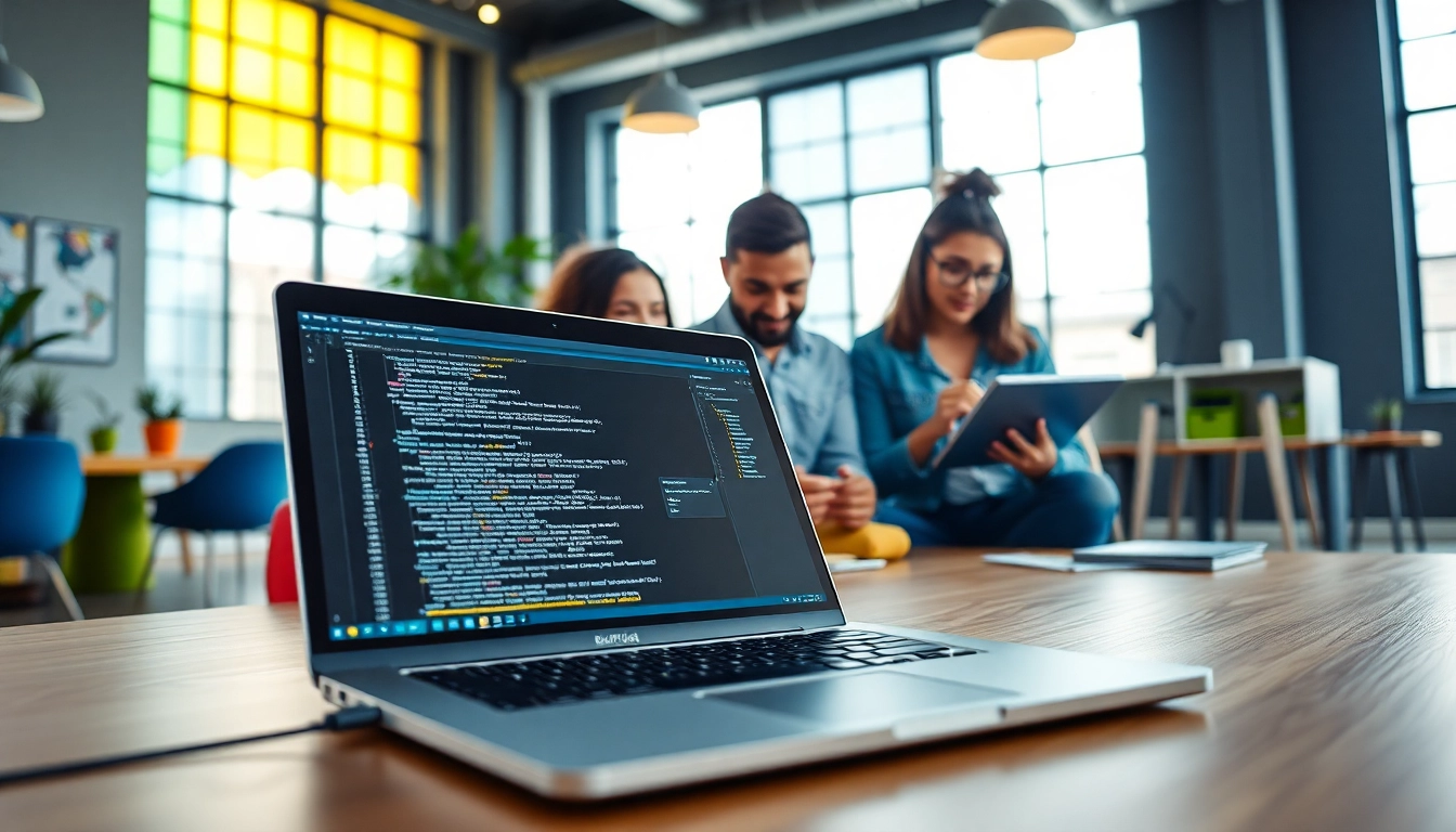 Creative teamwork in a web development company, enhancing collaboration and innovation.