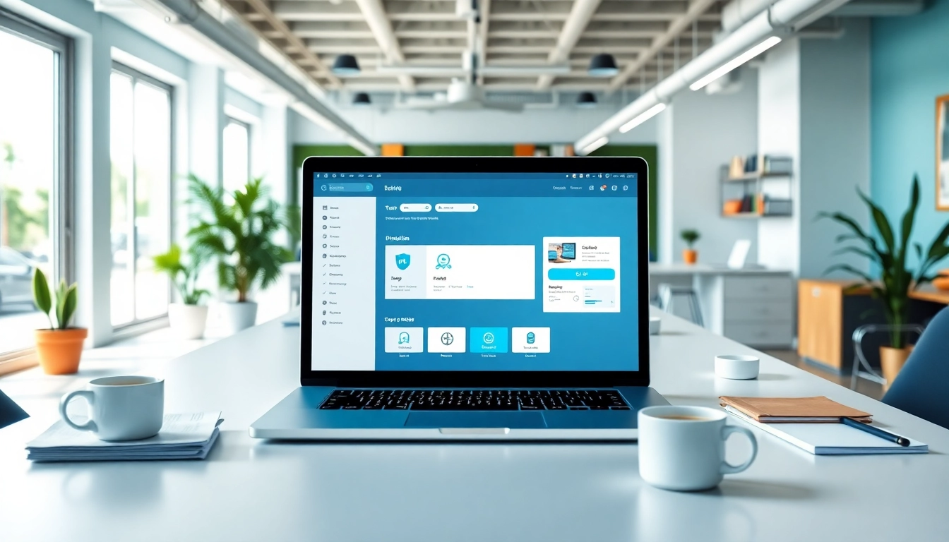 Showcasing a secure link sharing platform interface within a modern workspace, emphasizing user experience.