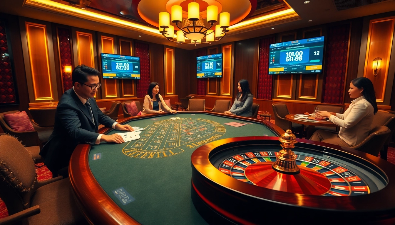 Khela88 লগইন করুন at a lively casino table with cards and chips, showcasing an energetic gambling atmosphere.