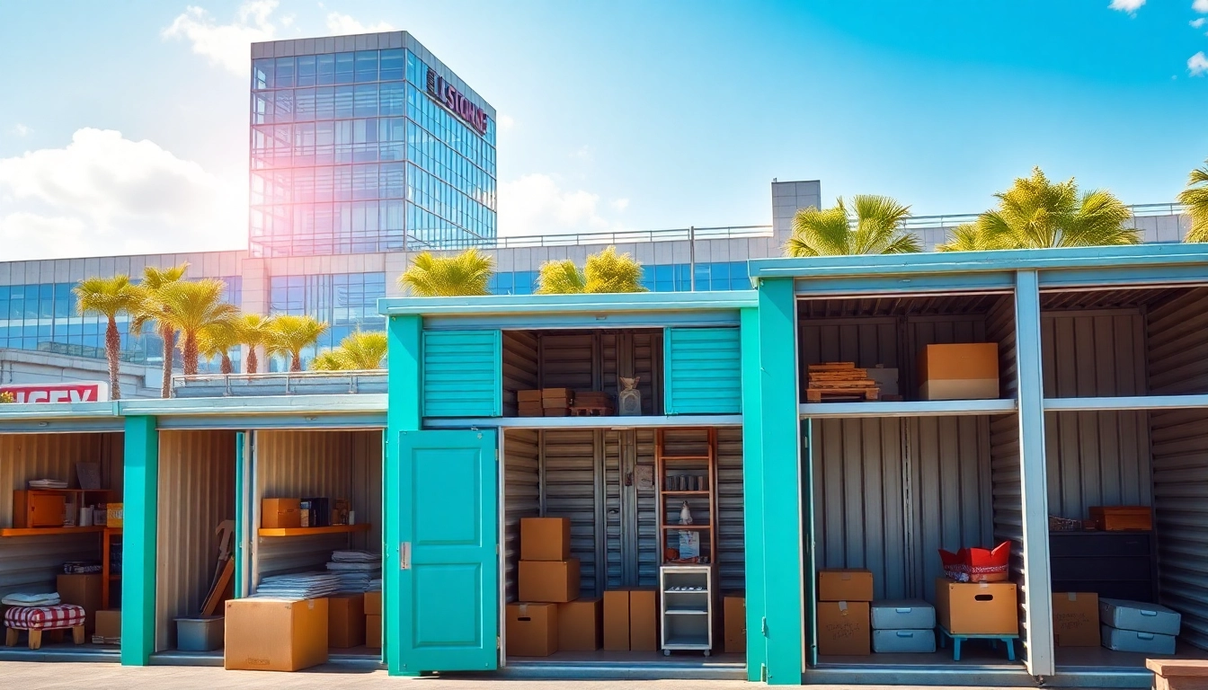 Explore self storage units in a modern facility filled with bright items and natural light.