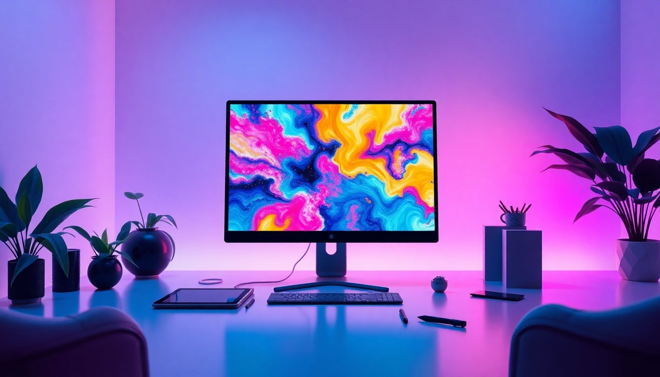 Create stunning visuals with this innovative image generator showcasing abstract art and creative tools.