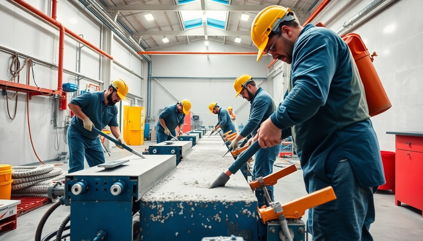 Experience efficient surfacing solutions with skilled professionals in a modern workshop environment.