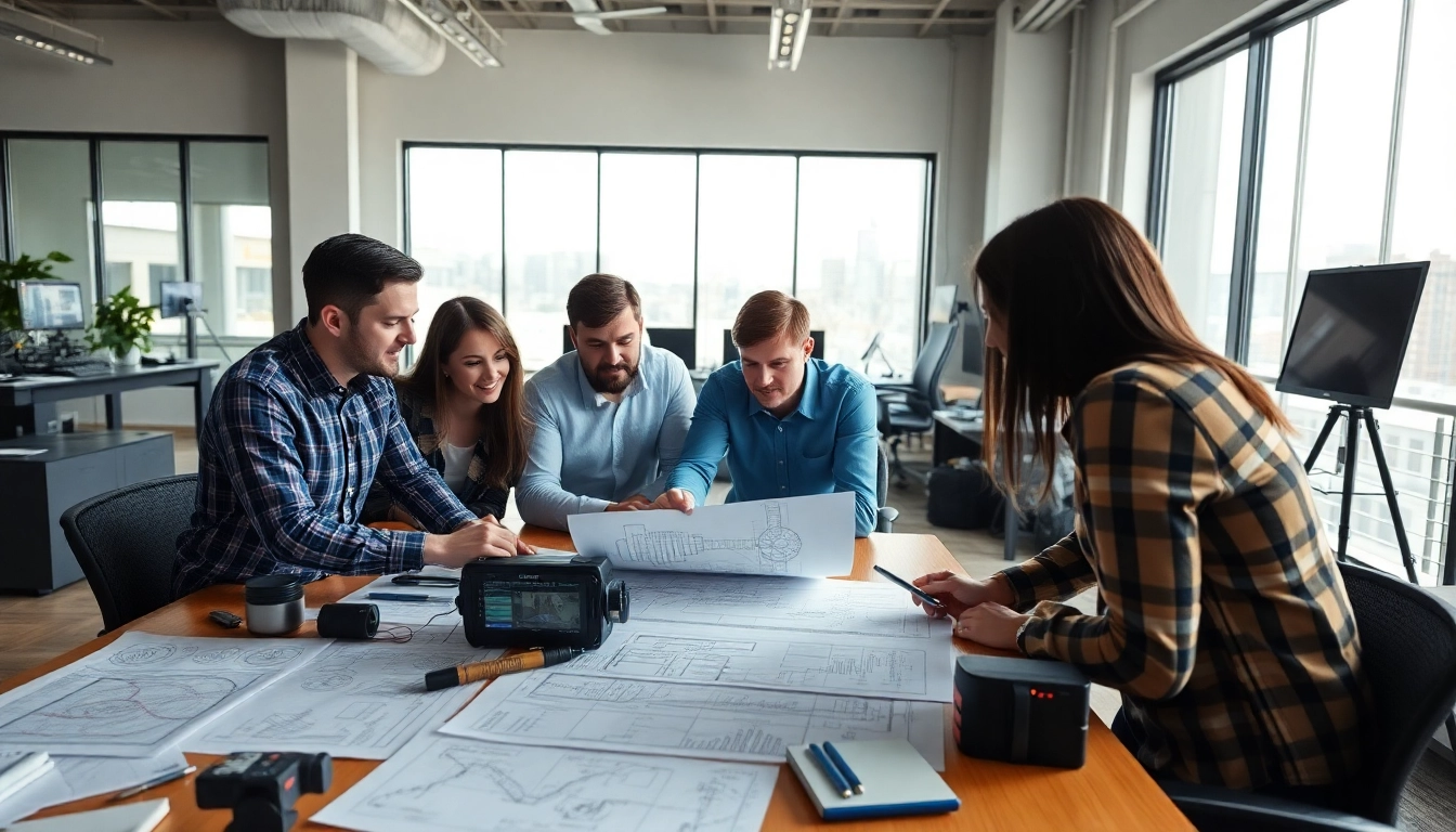 Delivering innovative engineering services through collaboration in a modern office setting.
