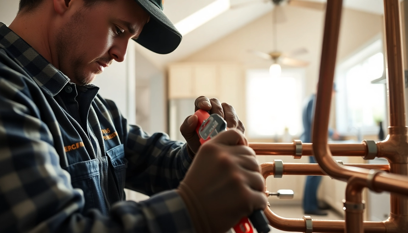 Plumber conducting whole house repiping services Clearwater FL in a residential space.