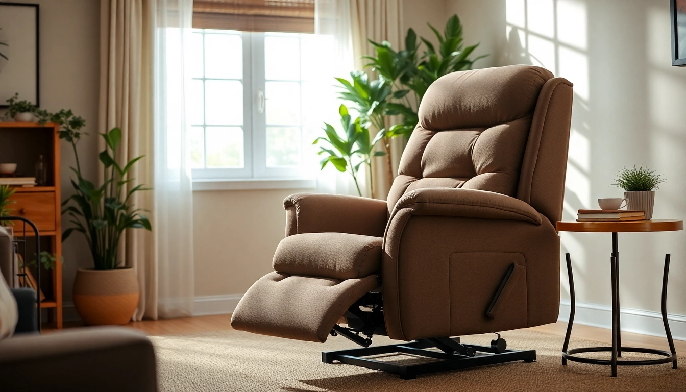 Explore the comfort of a tall man lift recliner in a warm living room setting.