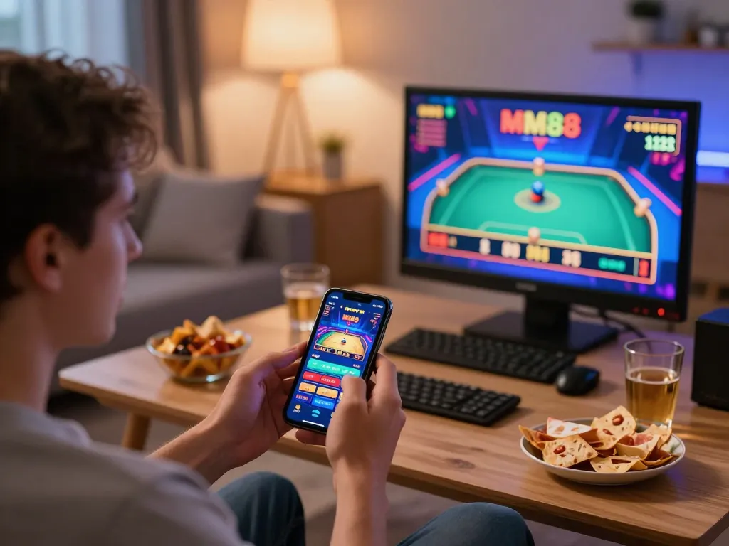Truy cập trang chủ MM88 and enjoy live dealer games on your smartphone in a comfortable home setting.