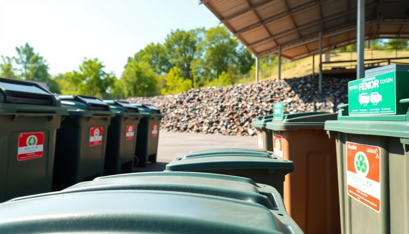Efficient waste disposal at a bonnyville dump with organized bins and clean surroundings.