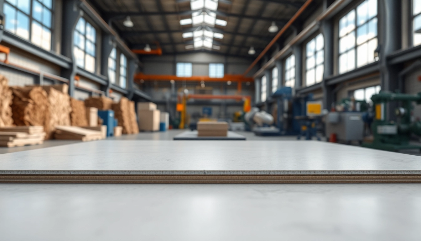 Engineered Composites displayed in a modern tech factory highlighting material layers and manufacturing.