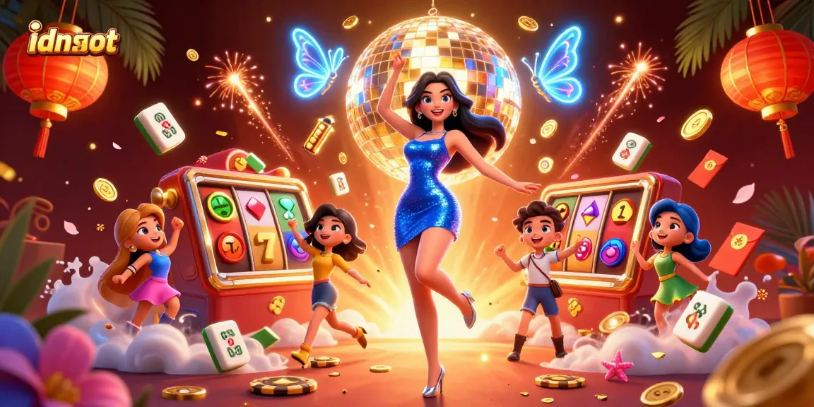 Experience thrilling idnslot gameplay with a glamorous woman and a vibrant casino scene.