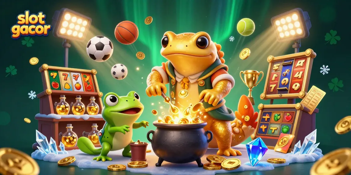 Experience the thrill of slot gacor with vibrant gameplay and dynamic golden winnings in this 3D illustration.