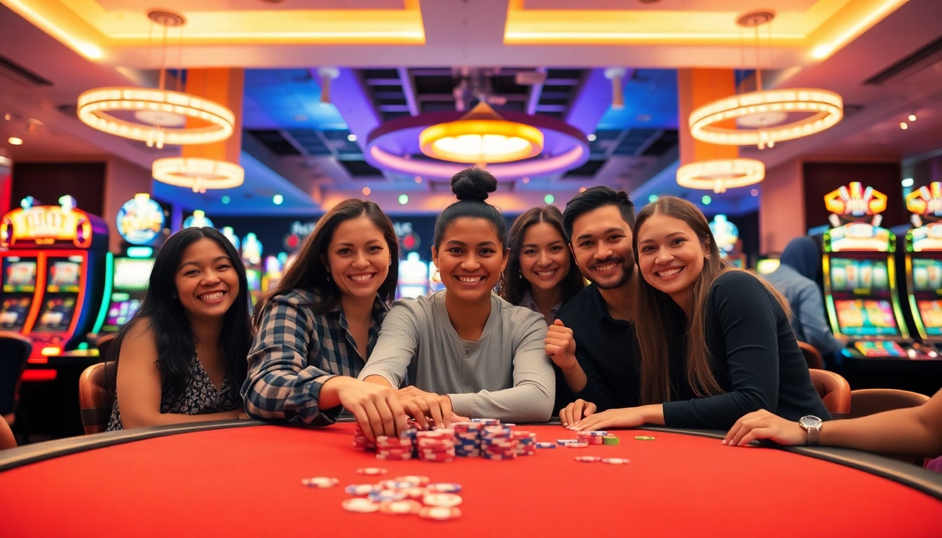 Enjoying games at a Non gamstop Casino Uk with friends and vibrant atmosphere.