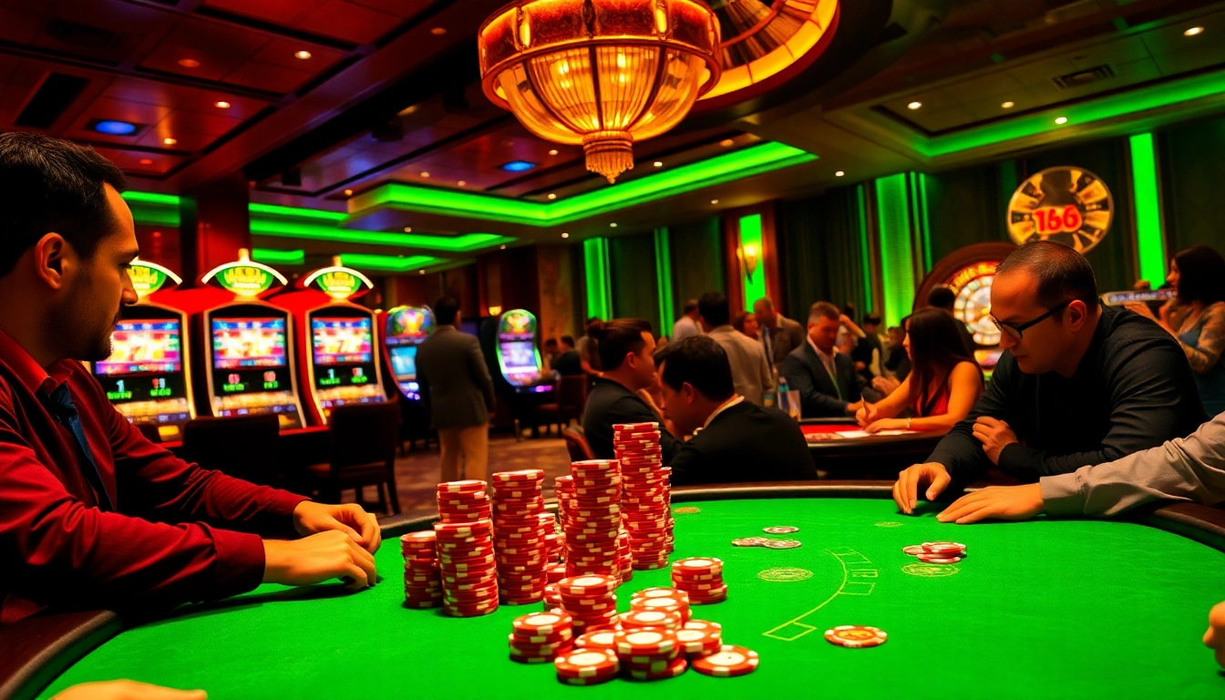 KPI4D gamers strategizing at poker in a luxurious casino atmosphere.