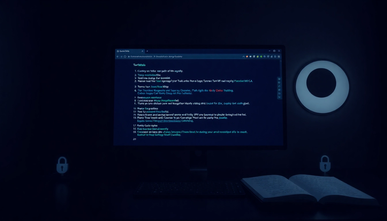 The hidden wiki tor browser interface displaying .onion links in a dark, ambient room setup.