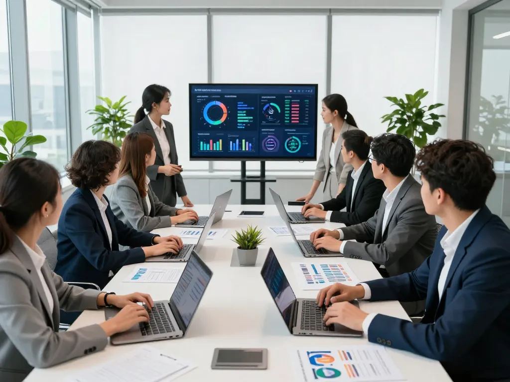 Team collaborating in a modern office to choose the Best SEO Company NYC in a professional setting.