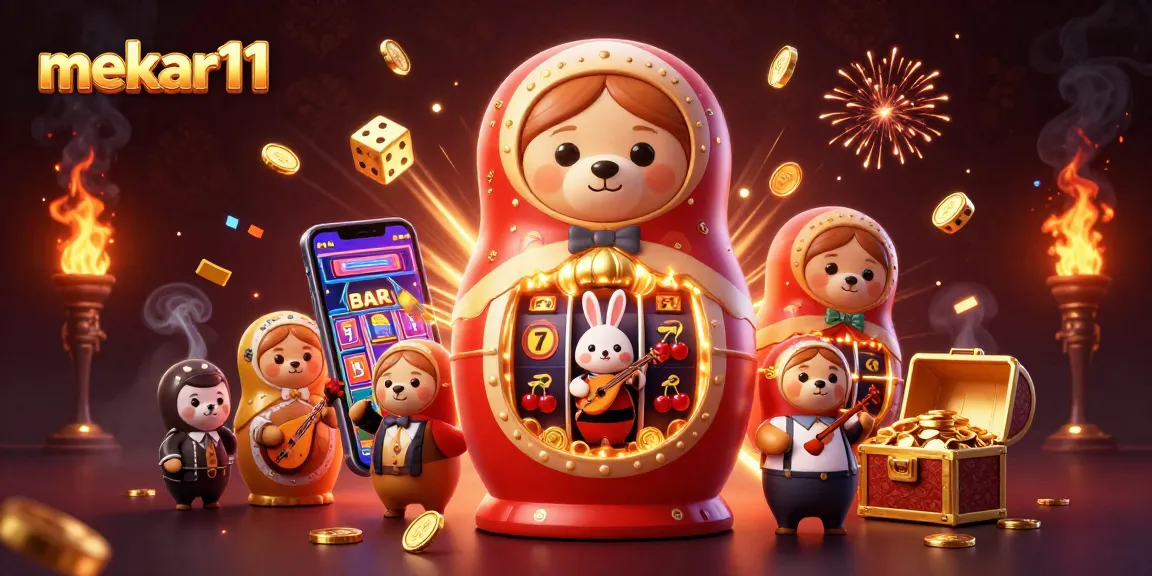 Experience the thrill of mekar11's vibrant casino world with animated characters and slot excitement.