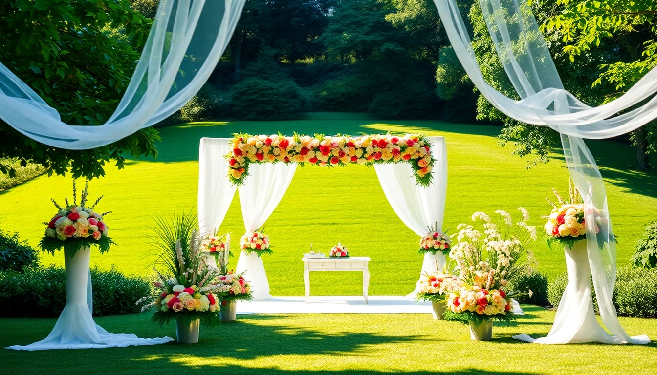 Gestalten Sie Ihre location hochzeit mit einer atemberaubenden Gartenzeremonie und romantischem Dekor.