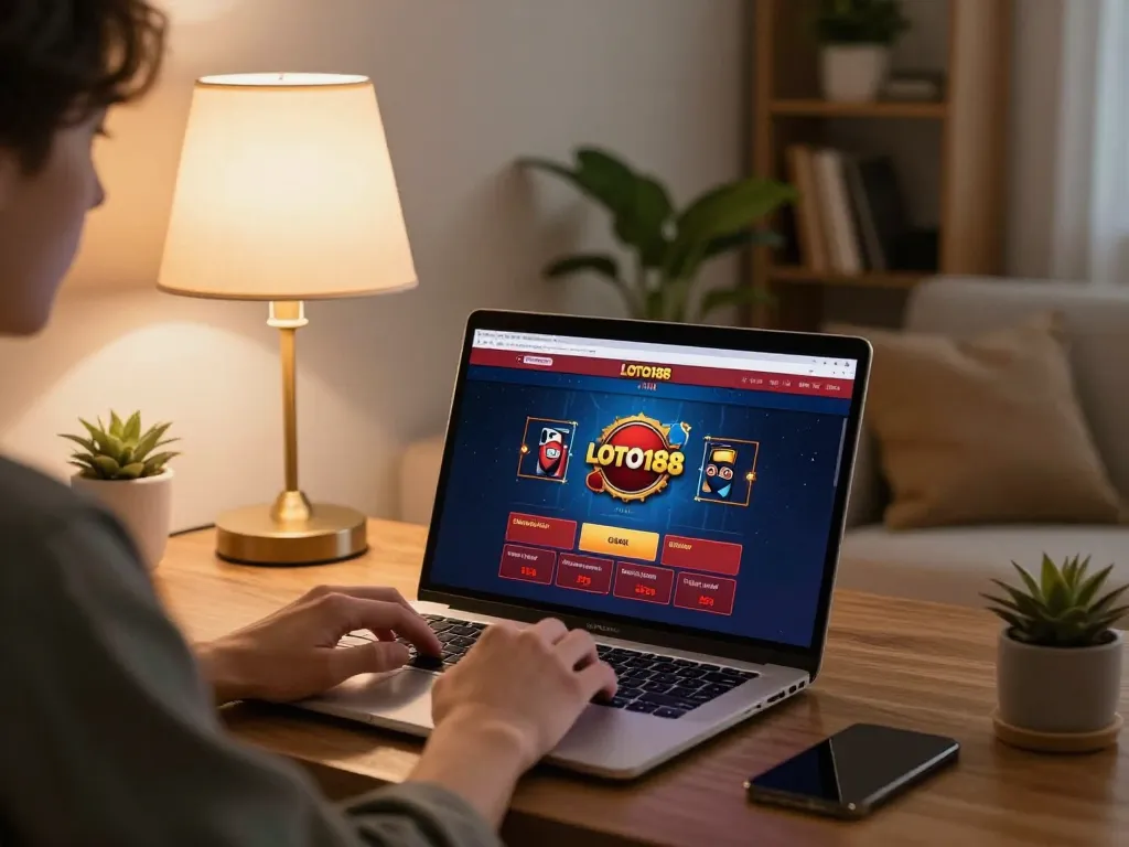 Play online casino game on LOTO188 LINK from a cozy home setup for strategic gambling.