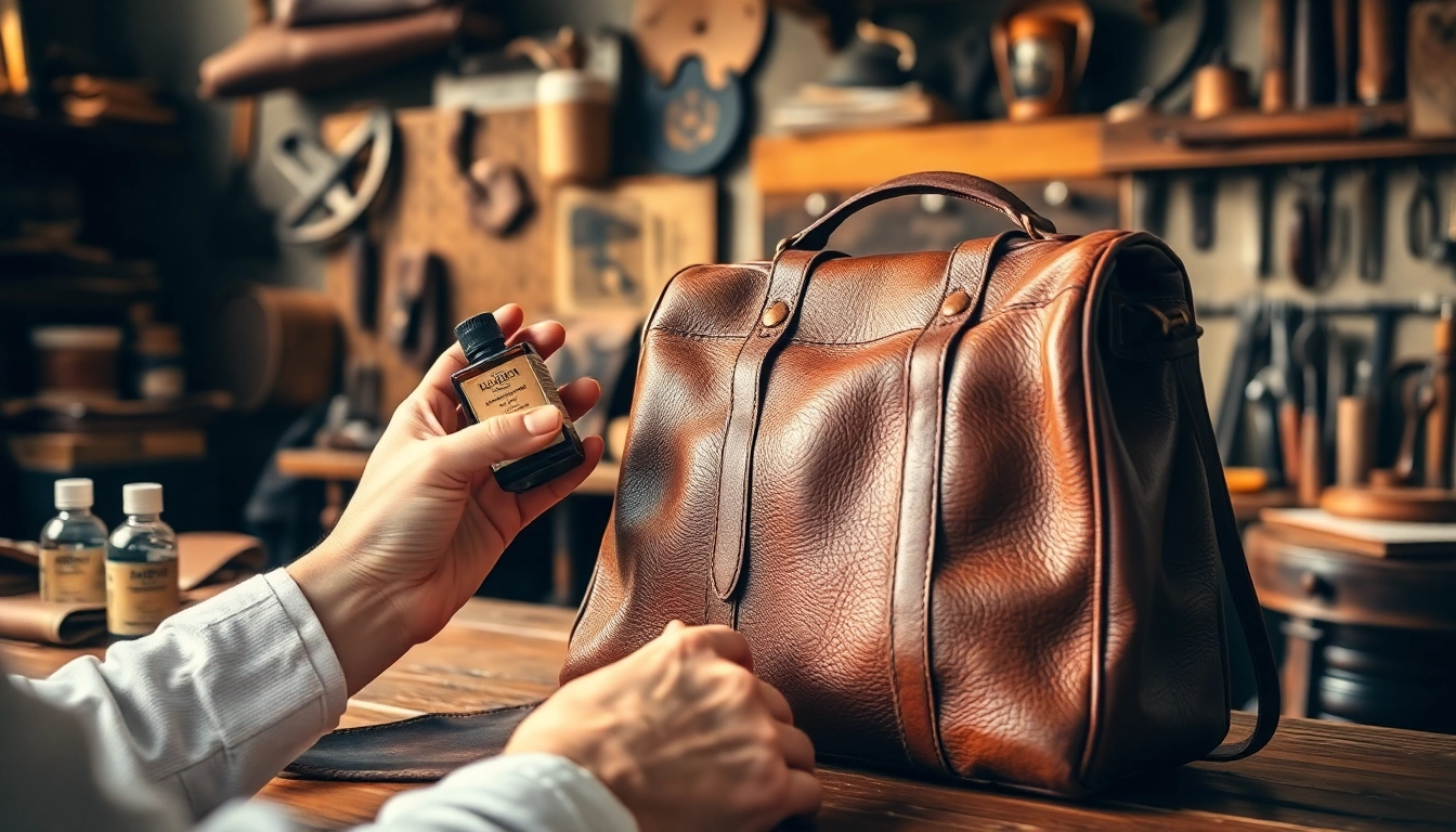Applying museum-grade leather care conditioner to antique leather, emphasizing preservation.