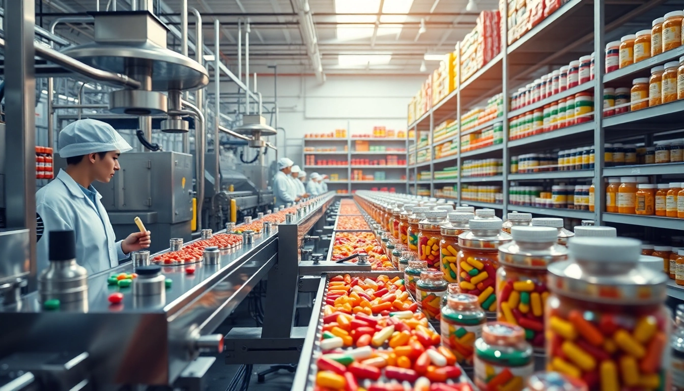 Quality assurance in a modern vitamin manufacturer uk facility showcasing vibrant supplements.