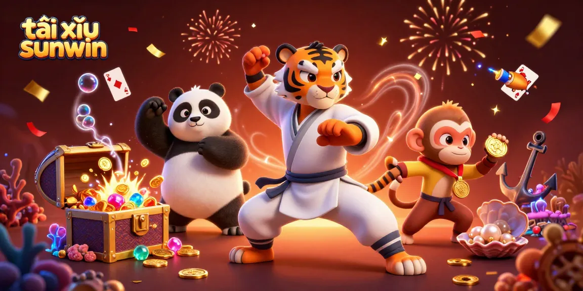 Experience the exciting gameplay of tài xỉu sunwin with energetic characters and vibrant casino elements.