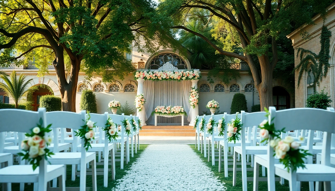 Stunning Jacksonville Wedding Venue featuring an elegant ceremony setup with beautiful floral arrangements.