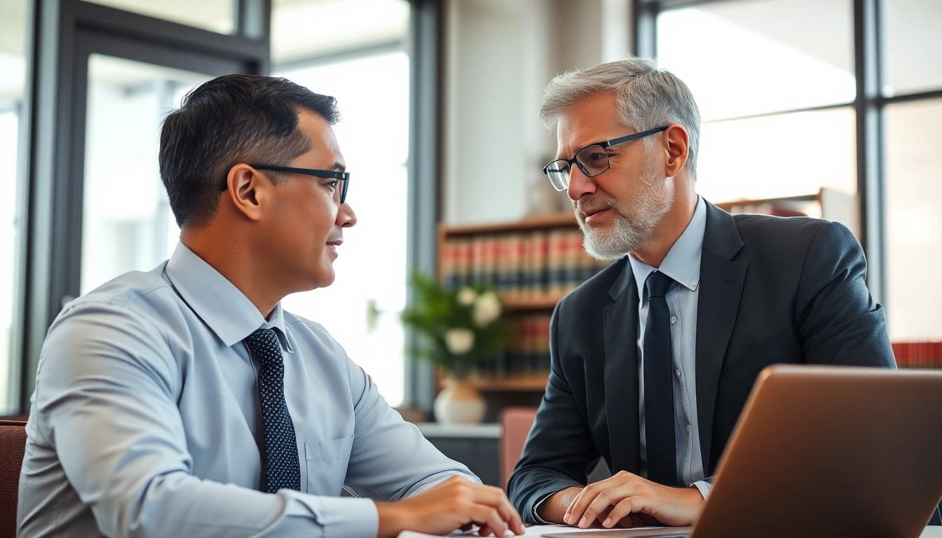 Consultation with a San Antonio accident lawyer in a modern office, showcasing professional atmosphere.