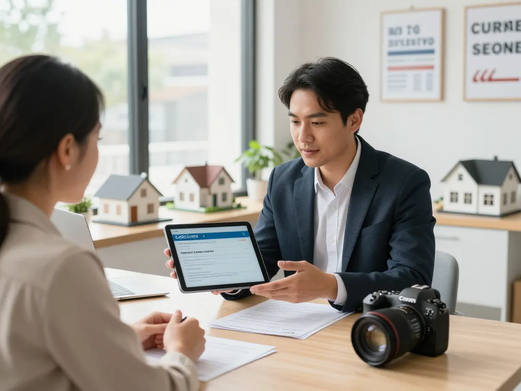 We buy houses for cash meeting between agent and homeowner for quick sale.